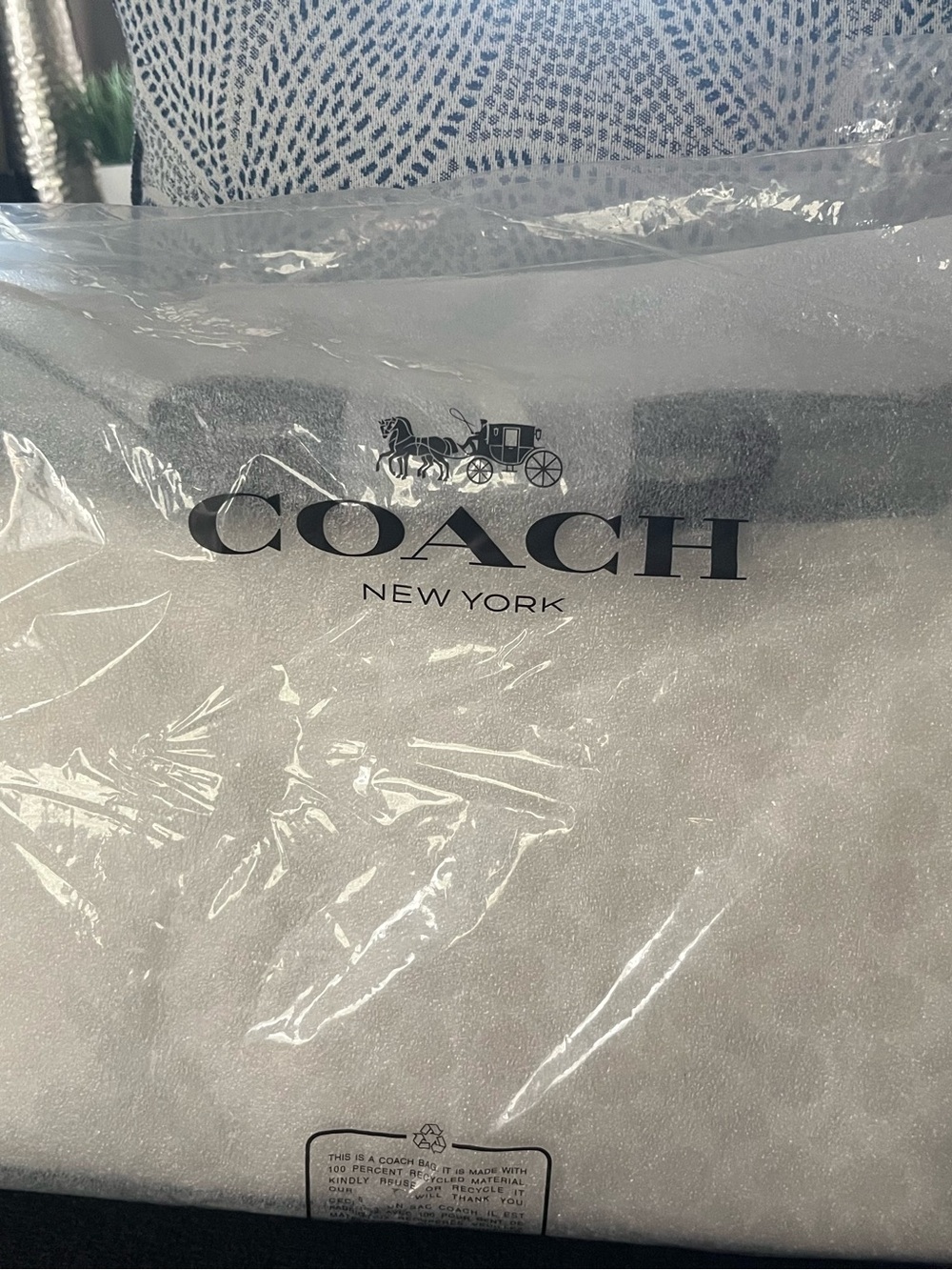 Coach White Foam-Wrapped Handbag with Black Tag